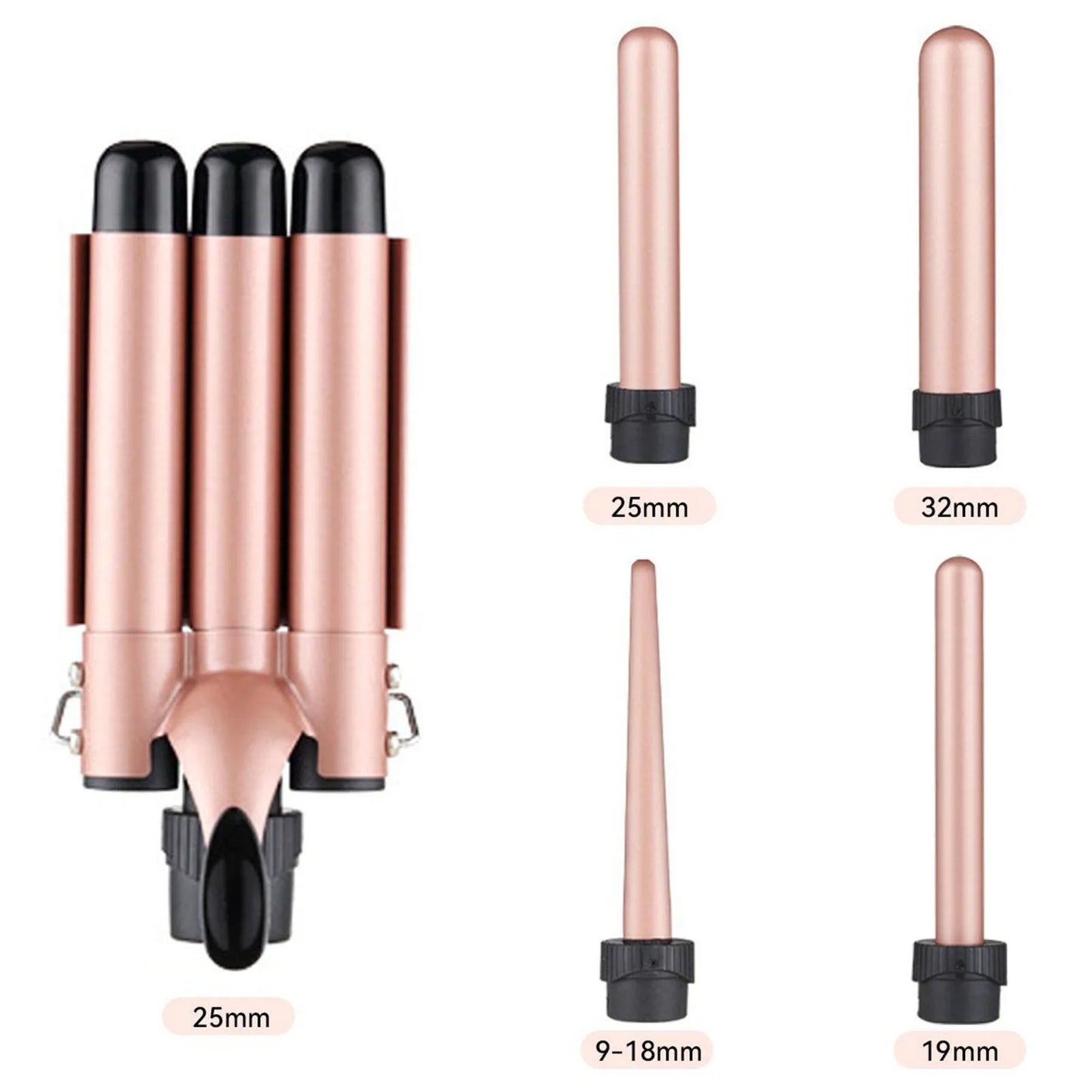 Professional Hair Curling Iron 5 in 1 Ceramic Triple Barrel Electric Heating Curler Irons Hair Waver Hair Salon Styling Tools