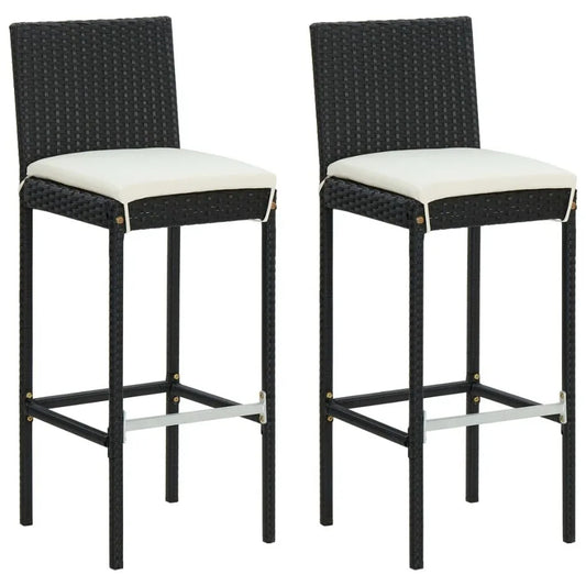 Black Rattan Bar Stools