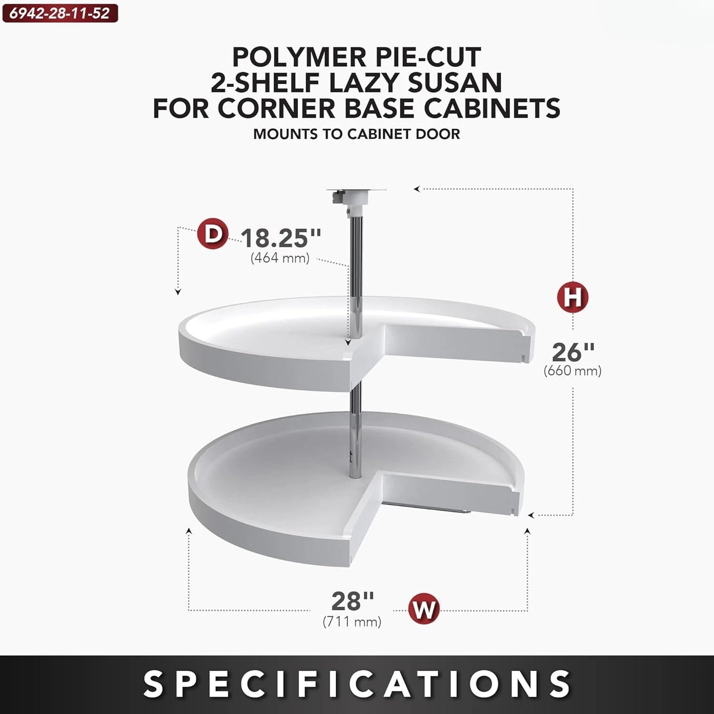 2 Tier Lazy Susan for Corner Base Cabinets