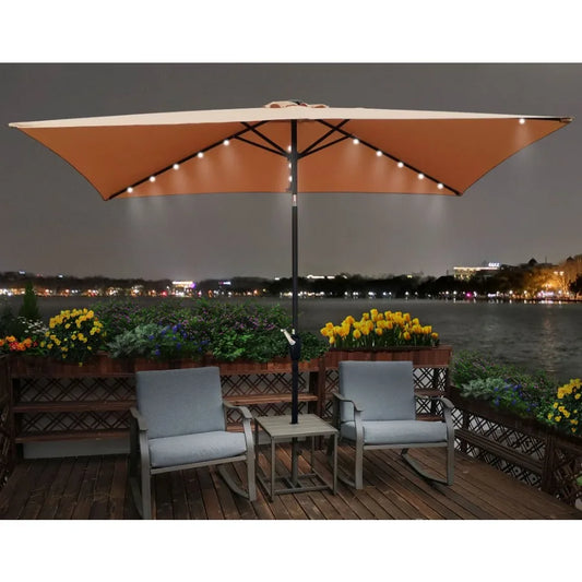 10 x 6.5t Rectangular Patio Solar Umbrellas