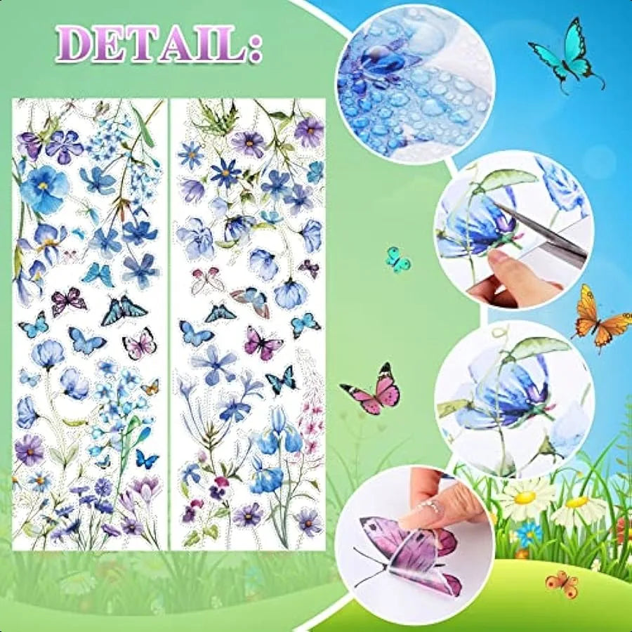 Flowers, Butterflies Wall Decals