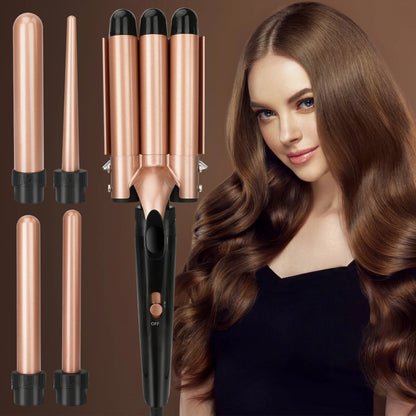 Professional Hair Curling Iron 5 in 1 Ceramic Triple Barrel Electric Heating Curler Irons Hair Waver Hair Salon Styling Tools