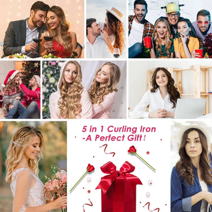 Professional Hair Curling Iron 5 in 1 Ceramic Triple Barrel Electric Heating Curler Irons Hair Waver Hair Salon Styling Tools
