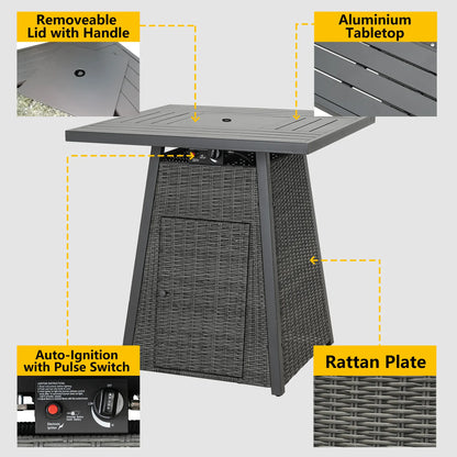 Square Fire Pit Table