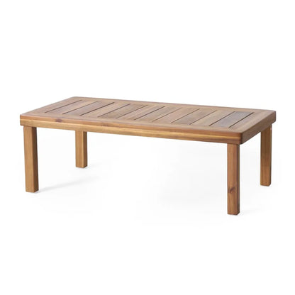 Teak Acacia Wood Loveseat and Coffee Table Set