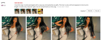 Straight V Part Wig 100% Human Hair 1