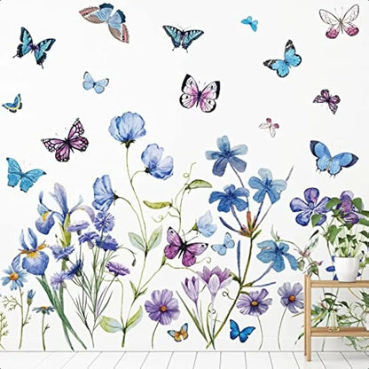 Flowers, Butterflies Wall Decals