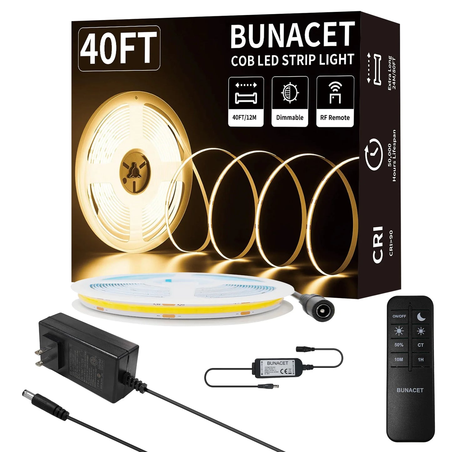 LED Strip Light/ Warm White with RF Remote