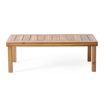 Teak Acacia Wood Loveseat and Coffee Table Set