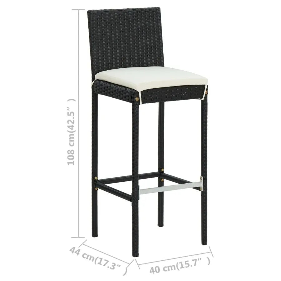 Black Rattan Bar Stools