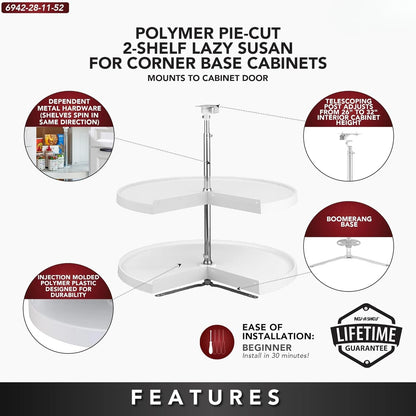 2 Tier Lazy Susan for Corner Base Cabinets