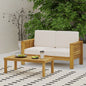 Teak Acacia Wood Loveseat and Coffee Table Set