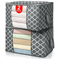 Clothes storage bag printed with 2 pieces of gray color for storing clothes, blankets, toys, bedding