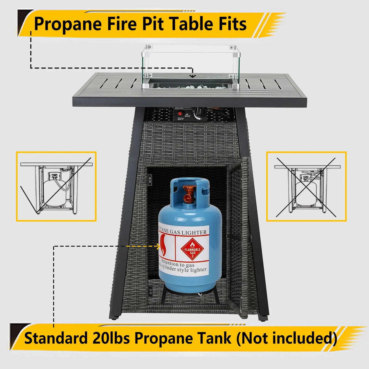Square Fire Pit Table