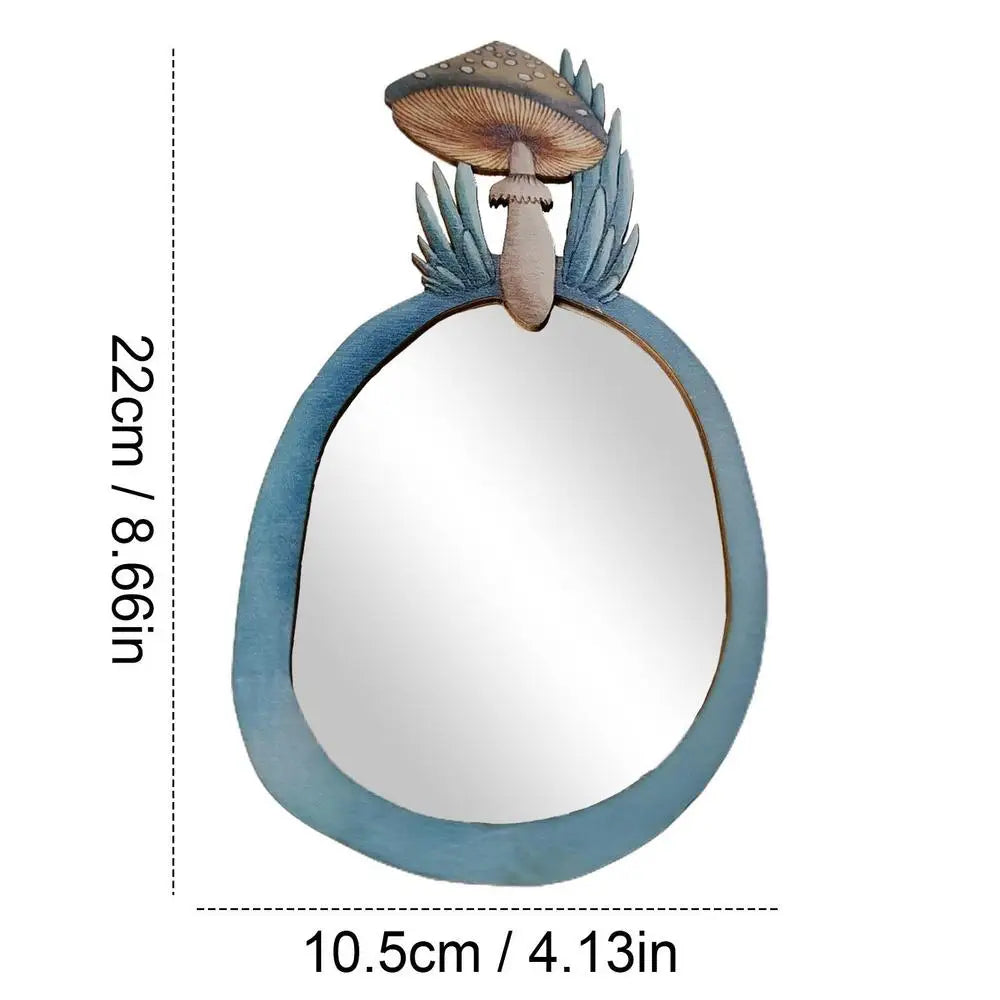 Unique Wooden Mushroom Mirror