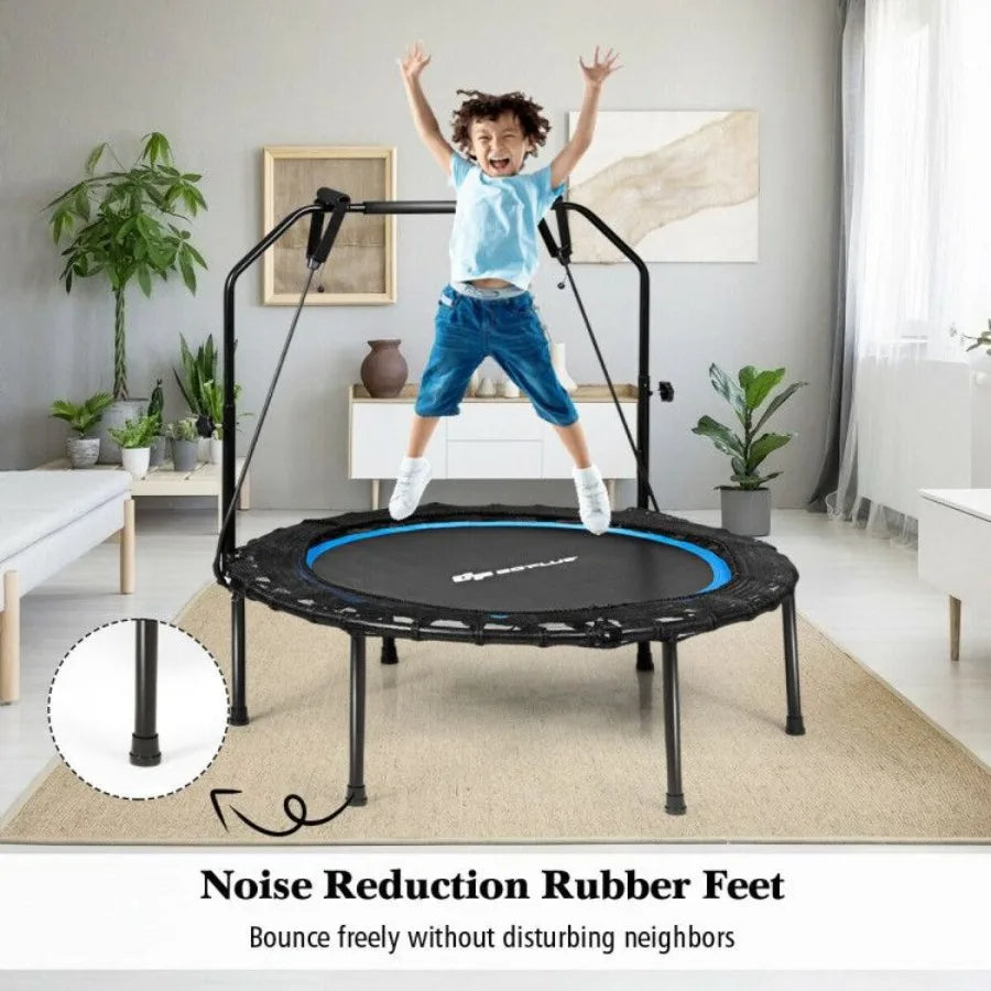 Foldable Fitness Rebounder with Resistance Bands