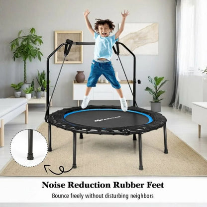 Foldable Fitness Rebounder with Resistance Bands