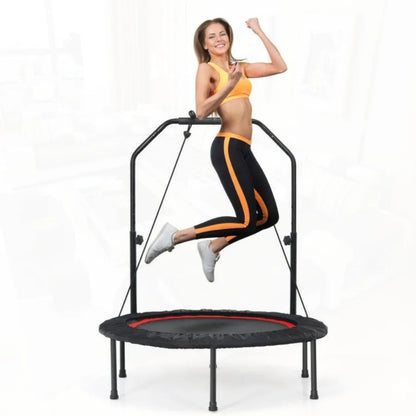 Foldable Fitness Rebounder with Resistance Bands