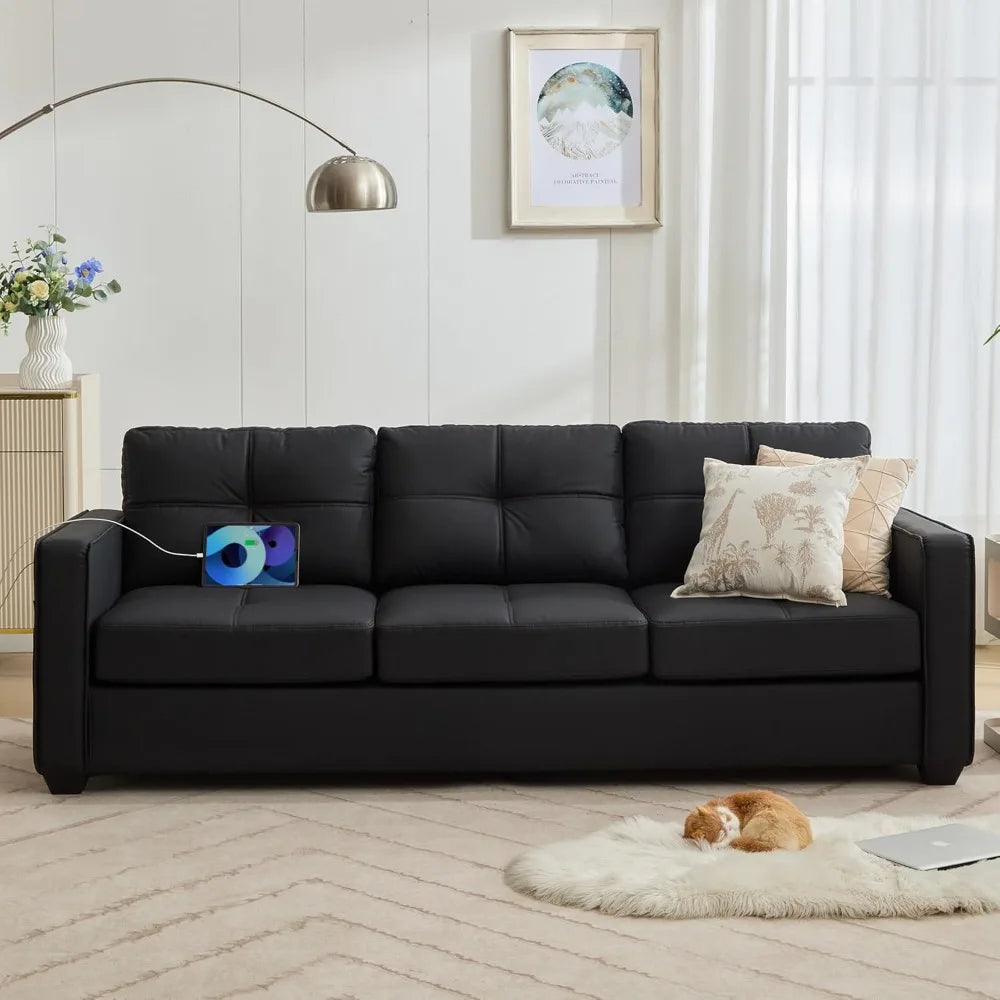 Faux Leather Sofa Couch