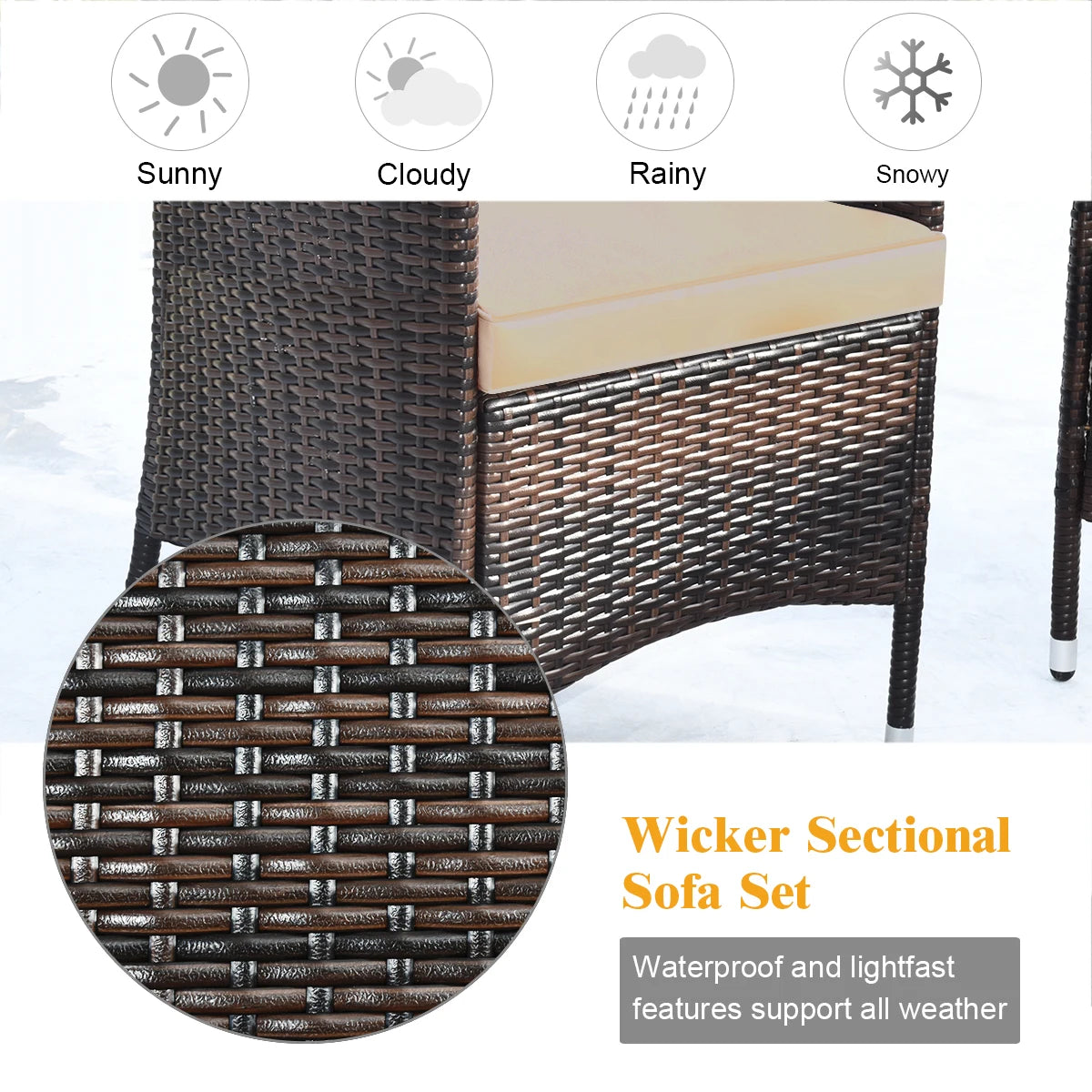 4PCS Rattan Patio Furniture Set