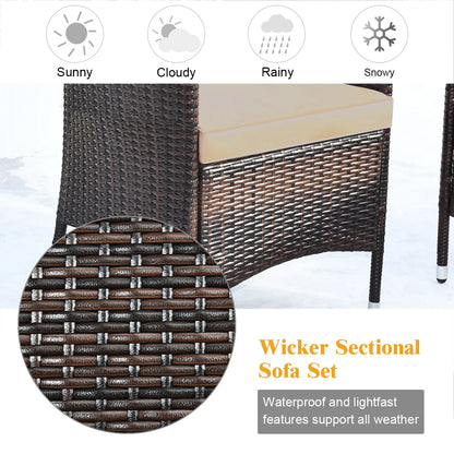 4PCS Rattan Patio Furniture Set