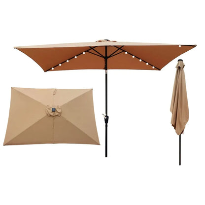 10 x 6.5t Rectangular Patio Solar Umbrellas