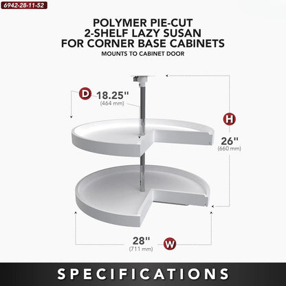 2 Tier Lazy Susan for Corner Base Cabinets