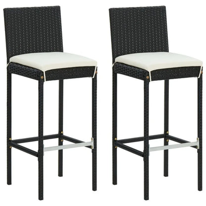 Black Rattan Bar Stools