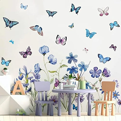Flowers, Butterflies Wall Decals