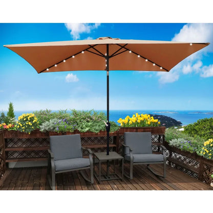 10 x 6.5t Rectangular Patio Solar Umbrellas