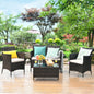 4PCS Rattan Patio Furniture Set