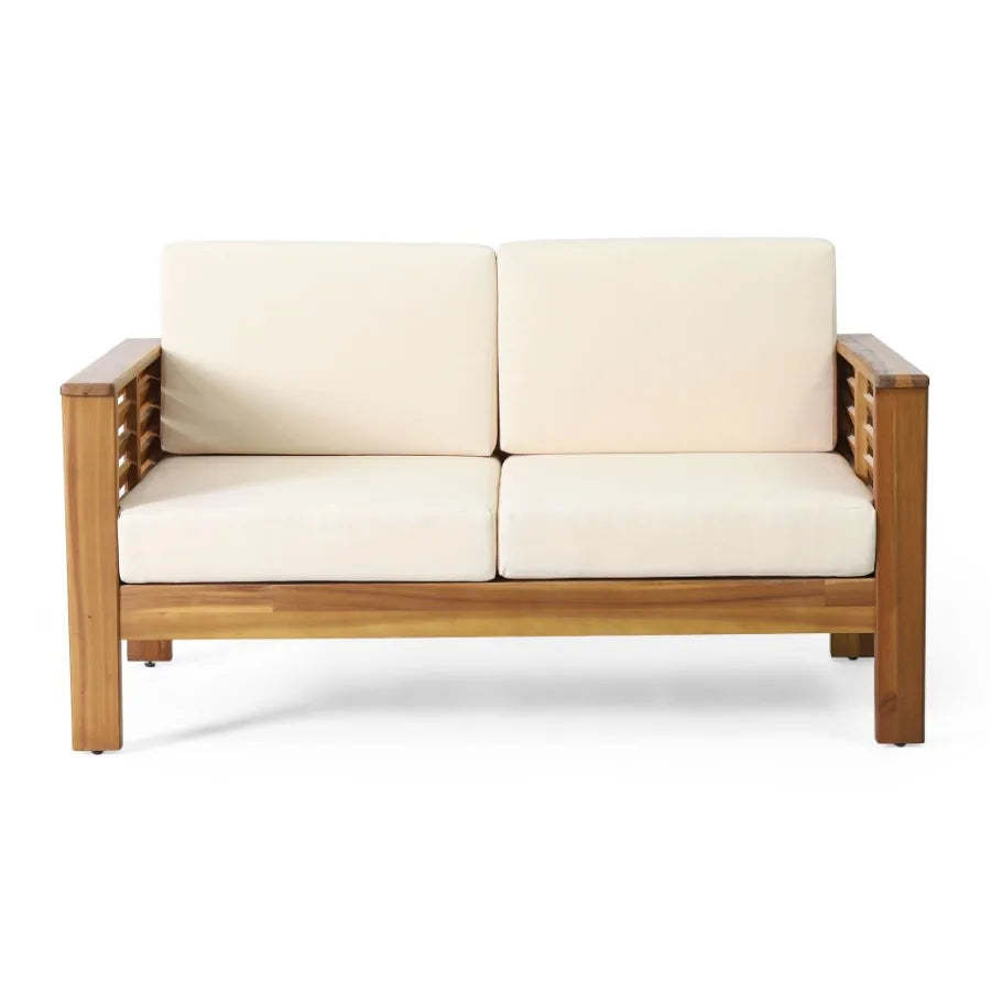 Teak Acacia Wood Loveseat and Coffee Table Set