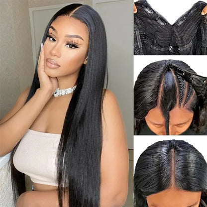 Straight V Part Wig 100% Human Hair 1