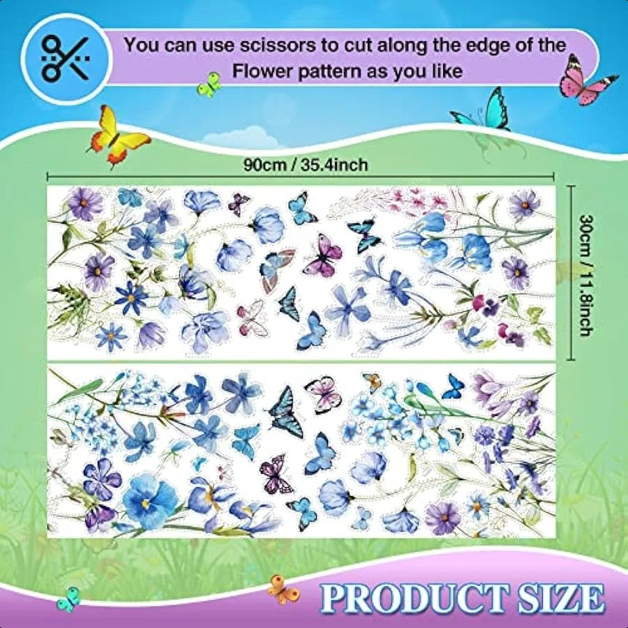 Flowers, Butterflies Wall Decals