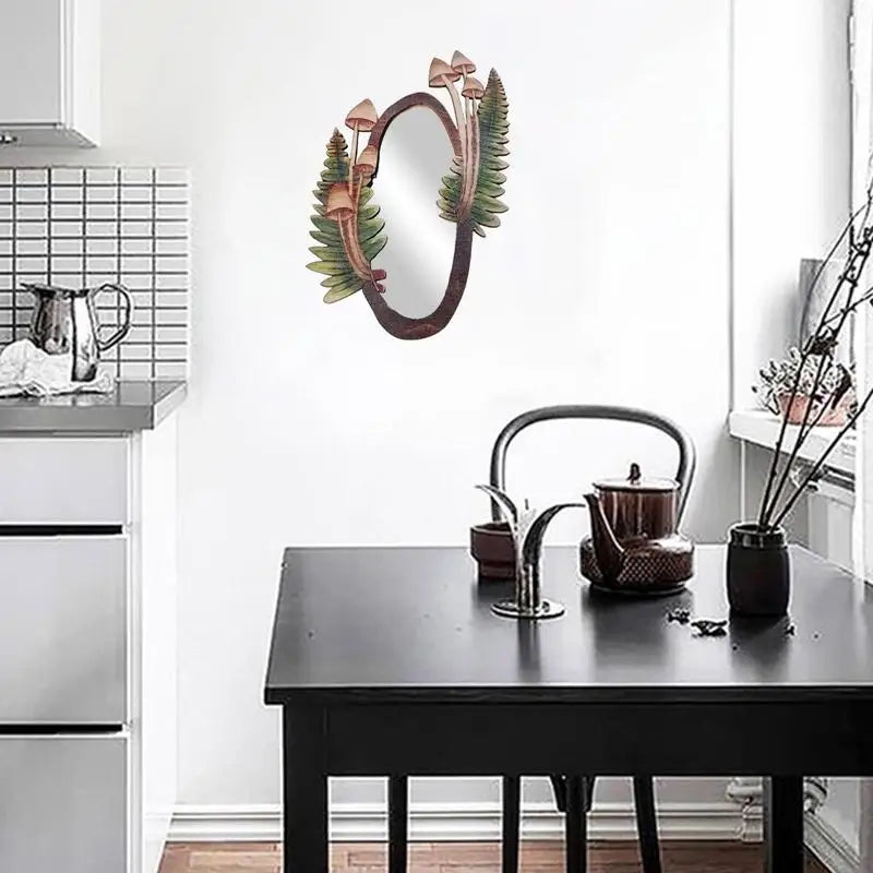 Unique Wooden Mushroom Mirror