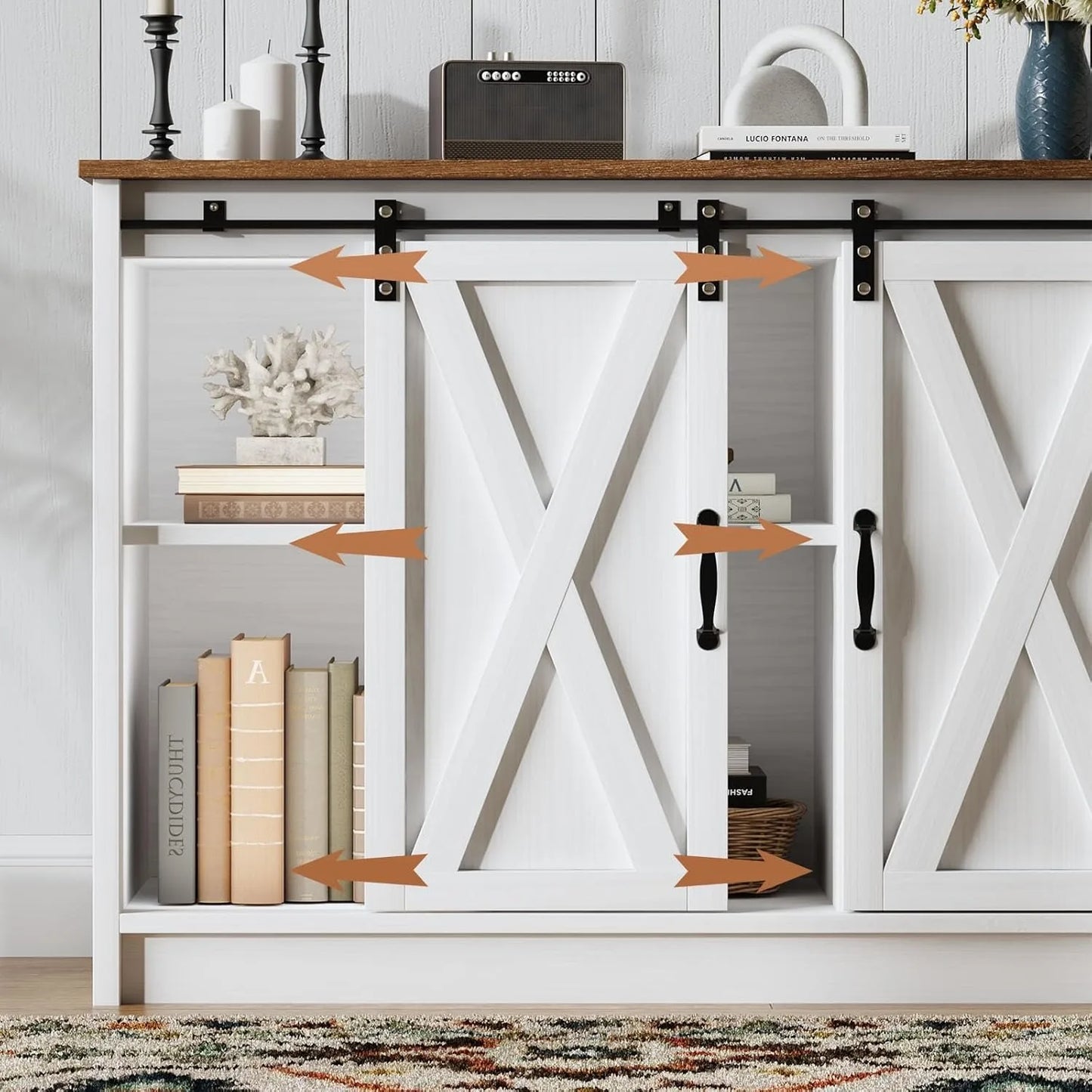 Farmhouse Coffee Bar with Sliding Barn Doors