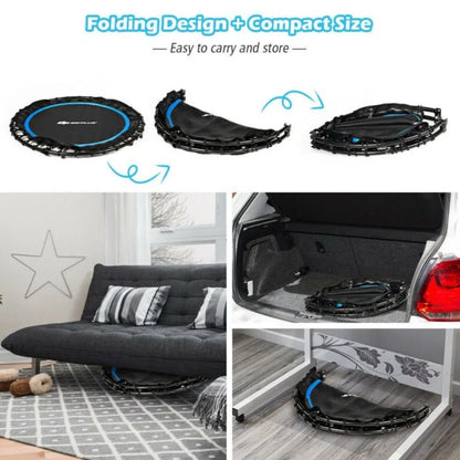 Foldable Fitness Rebounder with Resistance Bands