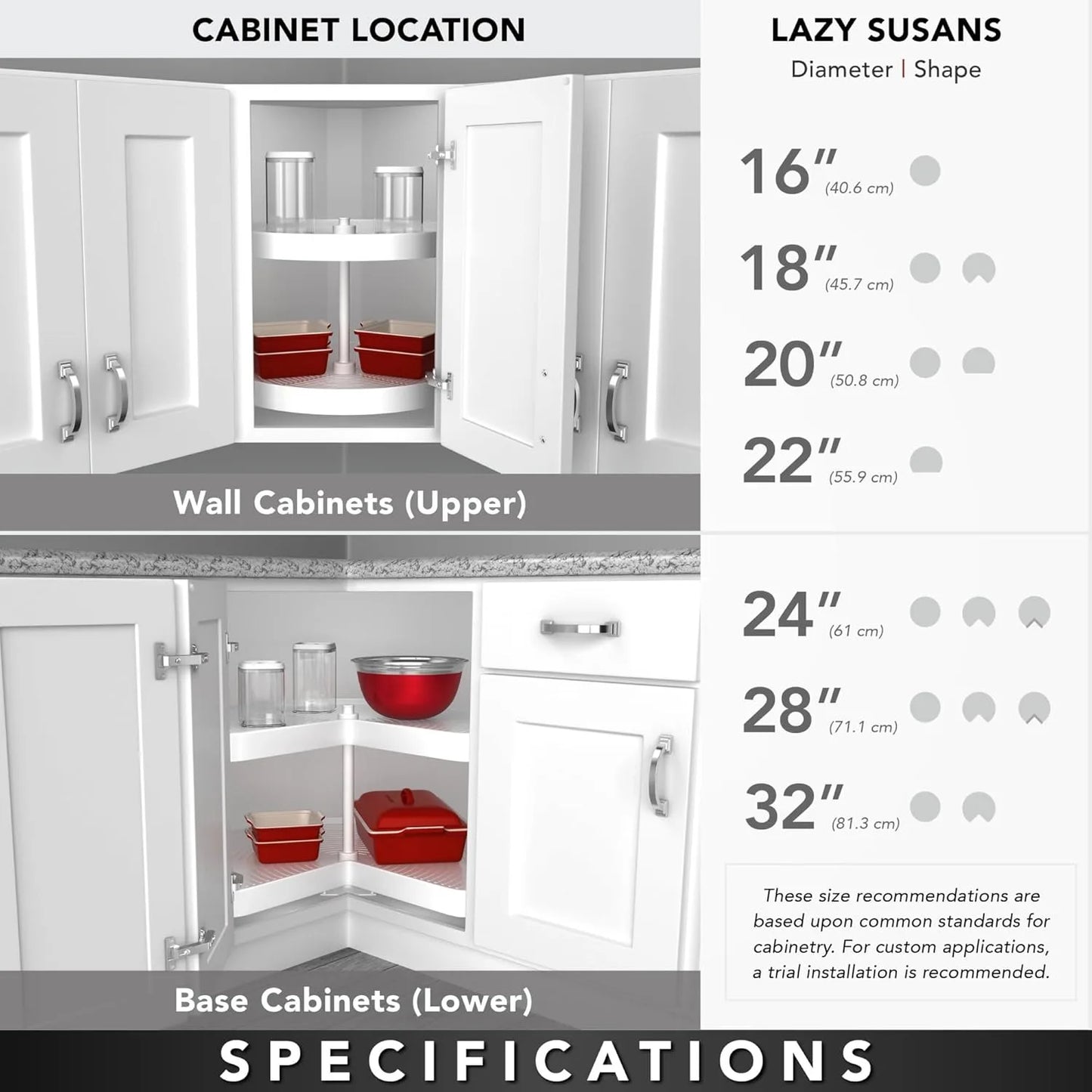 2 Tier Lazy Susan for Corner Base Cabinets