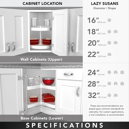 2 Tier Lazy Susan for Corner Base Cabinets