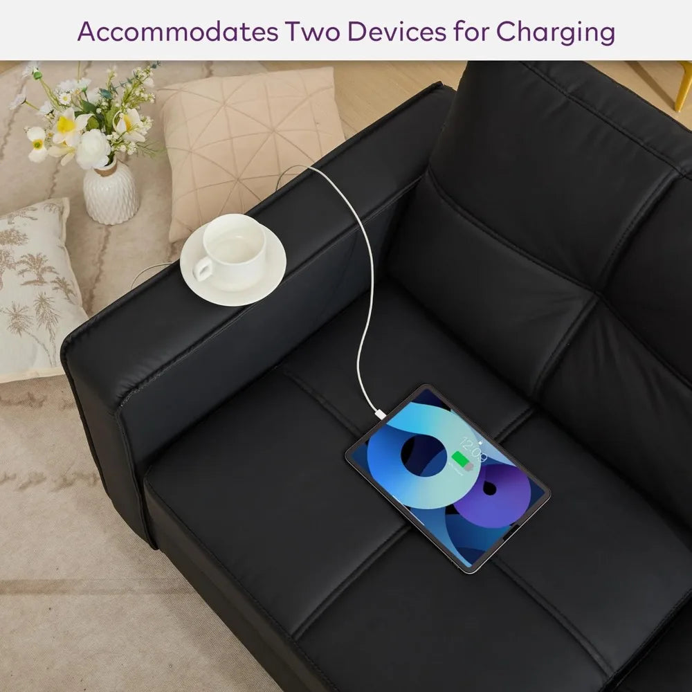 Faux Leather Sofa Couch