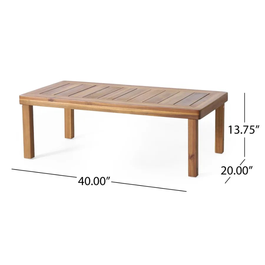 Teak Acacia Wood Loveseat and Coffee Table Set
