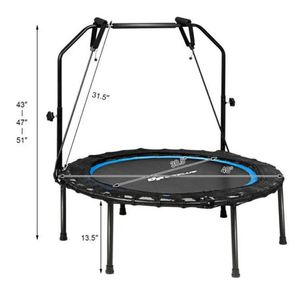 Foldable Fitness Rebounder with Resistance Bands
