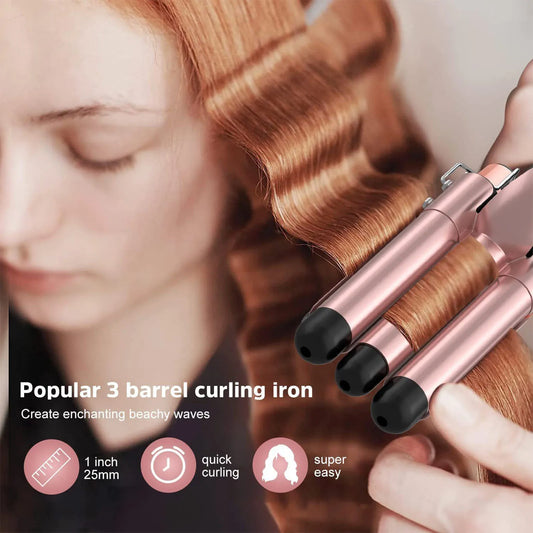 Professional Hair Curling Iron 5 in 1 Ceramic Triple Barrel Electric Heating Curler Irons Hair Waver Hair Salon Styling Tools
