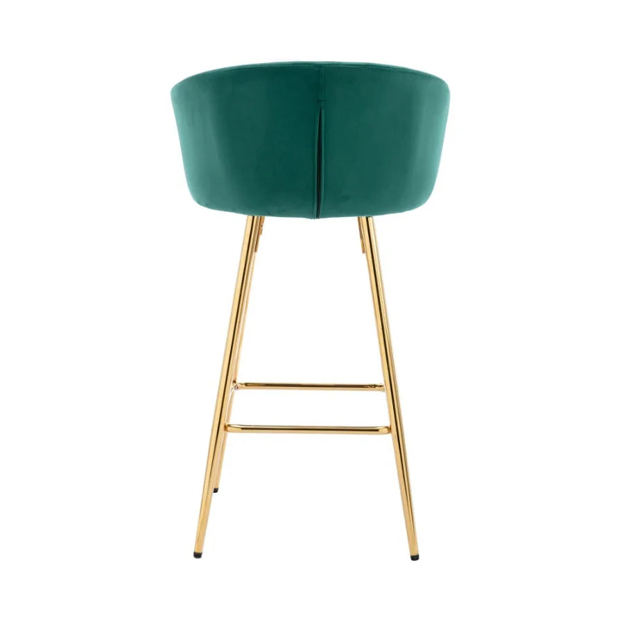 Velvet + Golden Leg Simple Bar Stool