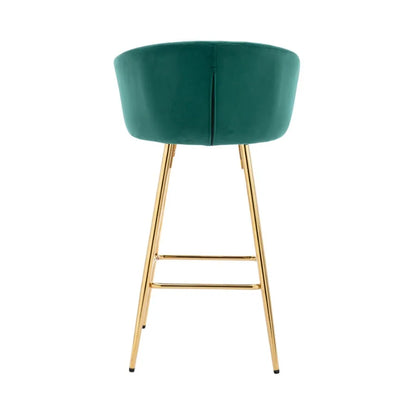 Velvet + Golden Leg Simple Bar Stool