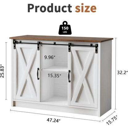 Farmhouse Coffee Bar with Sliding Barn Doors