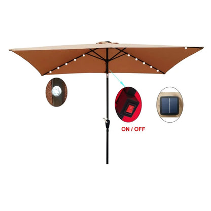 10 x 6.5t Rectangular Patio Solar Umbrellas