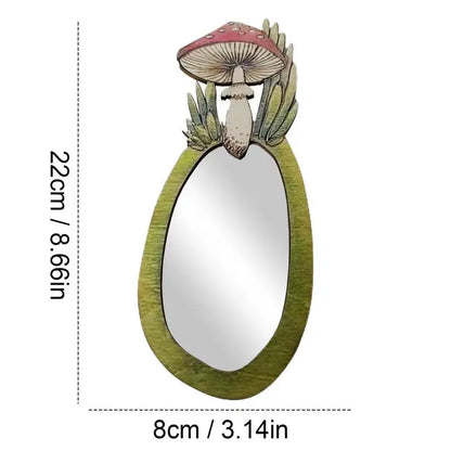 Unique Wooden Mushroom Mirror