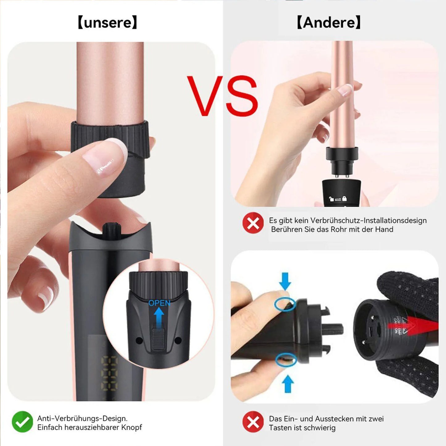 Professional Hair Curling Iron 5 in 1 Ceramic Triple Barrel Electric Heating Curler Irons Hair Waver Hair Salon Styling Tools