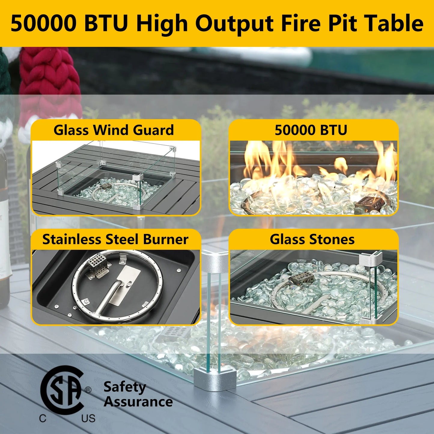 Square Fire Pit Table